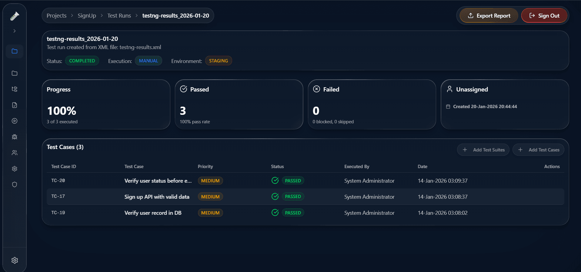 EZTest interface background